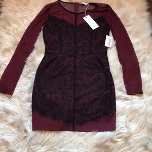 Burgundy lace dress